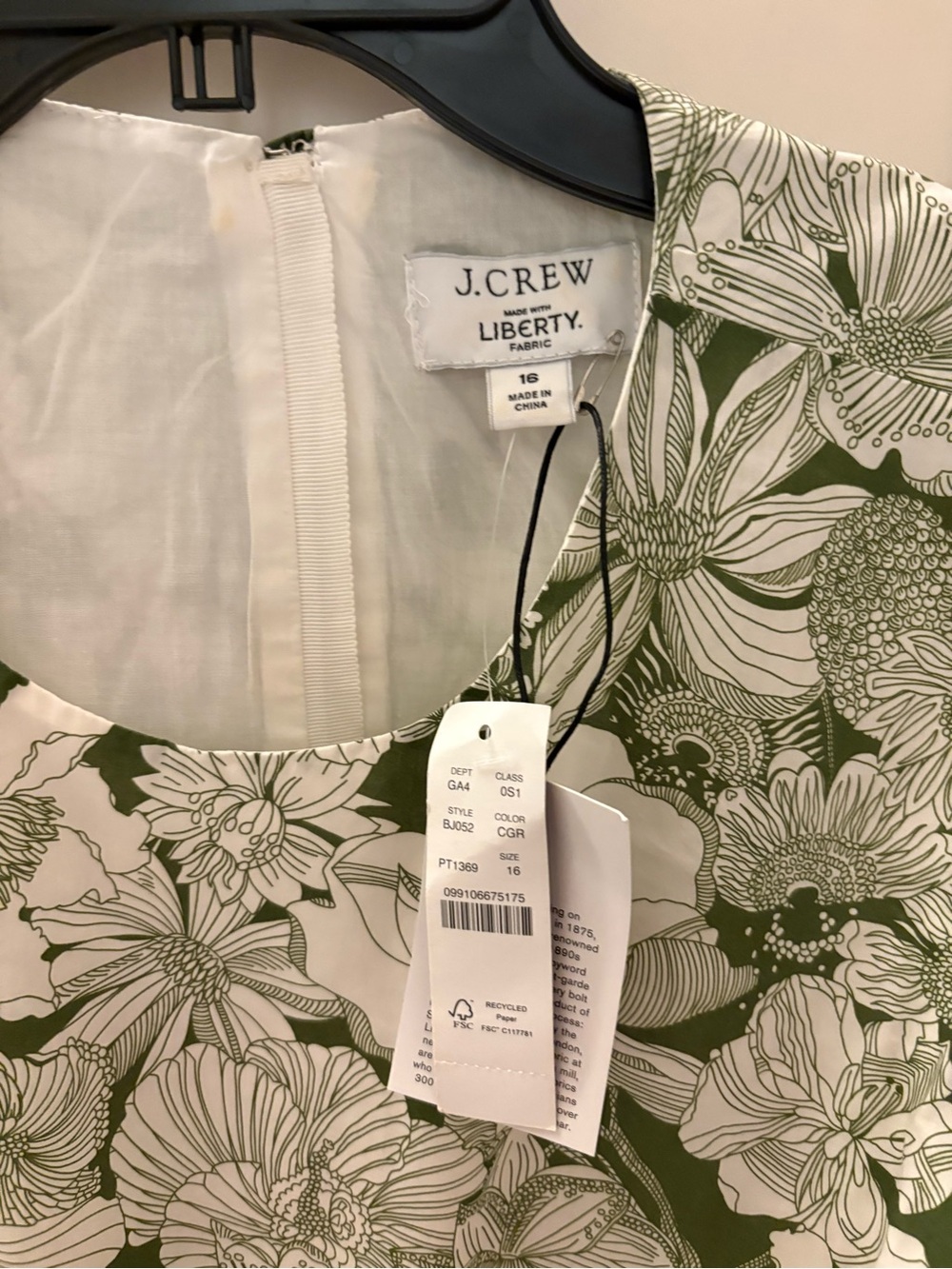 J. Crew Cutout Dress in Liberty Floral. Size 16. New with tags. - Picture 2 of 5